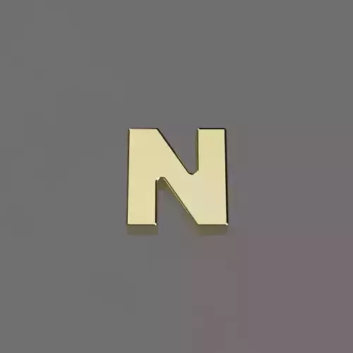 Alphabet N Letter Pendant 3D Model for Necklaces