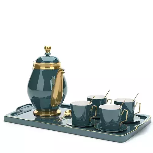 luxury cup and saucer set  3D model 4