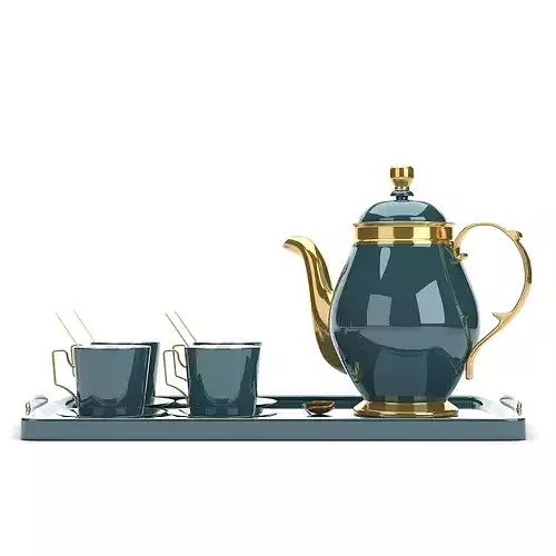 luxury cup and saucer set  3D model 5