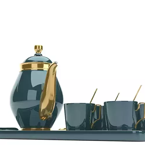 luxury cup and saucer set  3D model 7