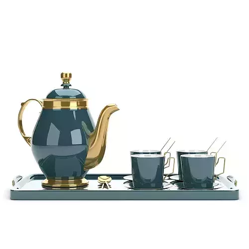 luxury cup and saucer set  3D model 2