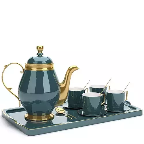luxury cup and saucer set  3D model 3