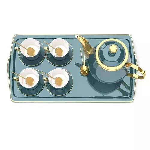 luxury cup and saucer set  3D model 6