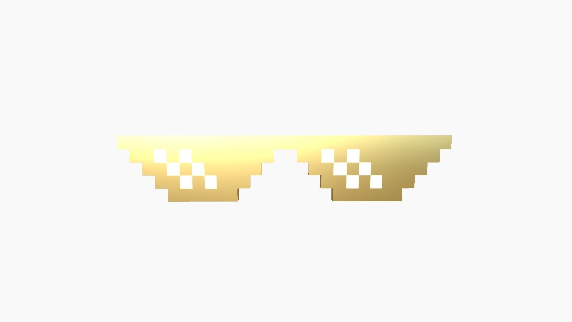 Deal With It Sunglass CGI 04 Golden - Character Design Low-poly 3D model_1