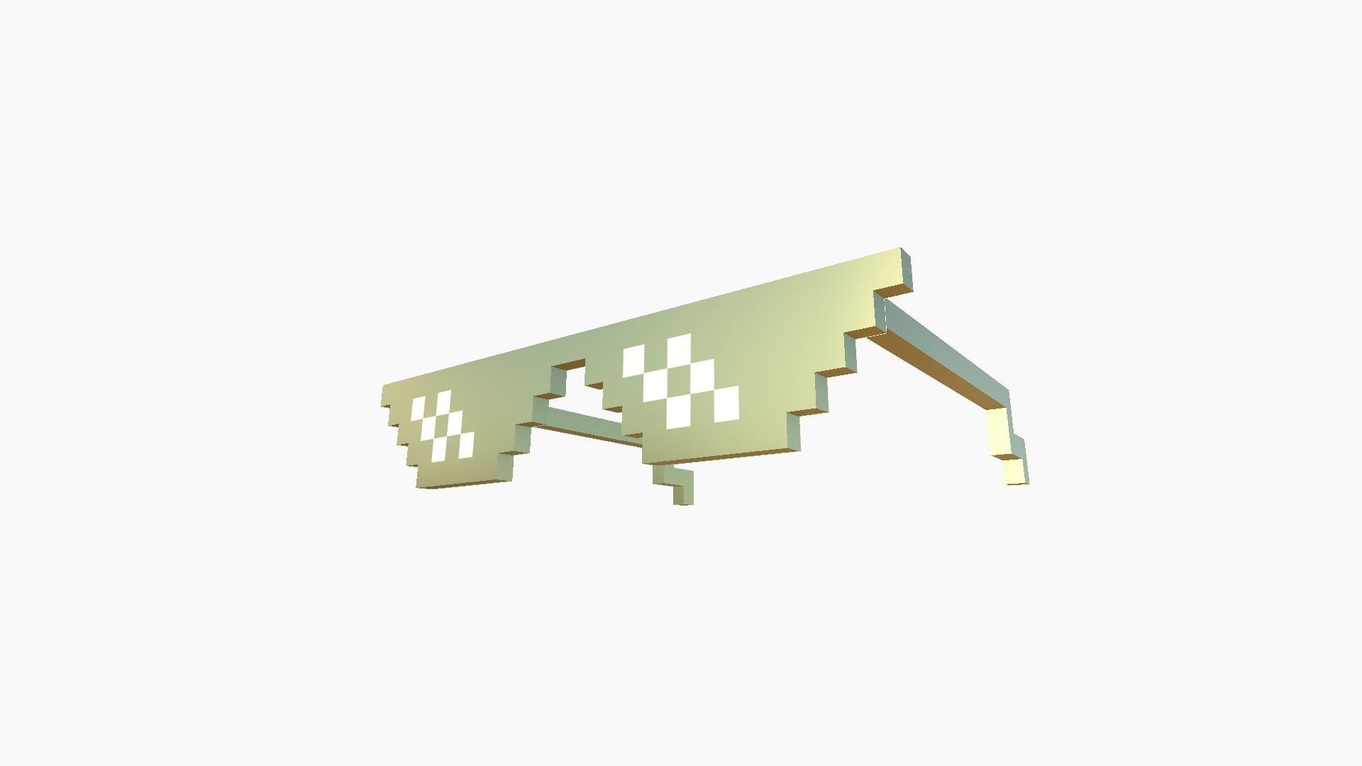 Deal With It Sunglass CGI 04 Golden - Character Design Low-poly 3D model_4