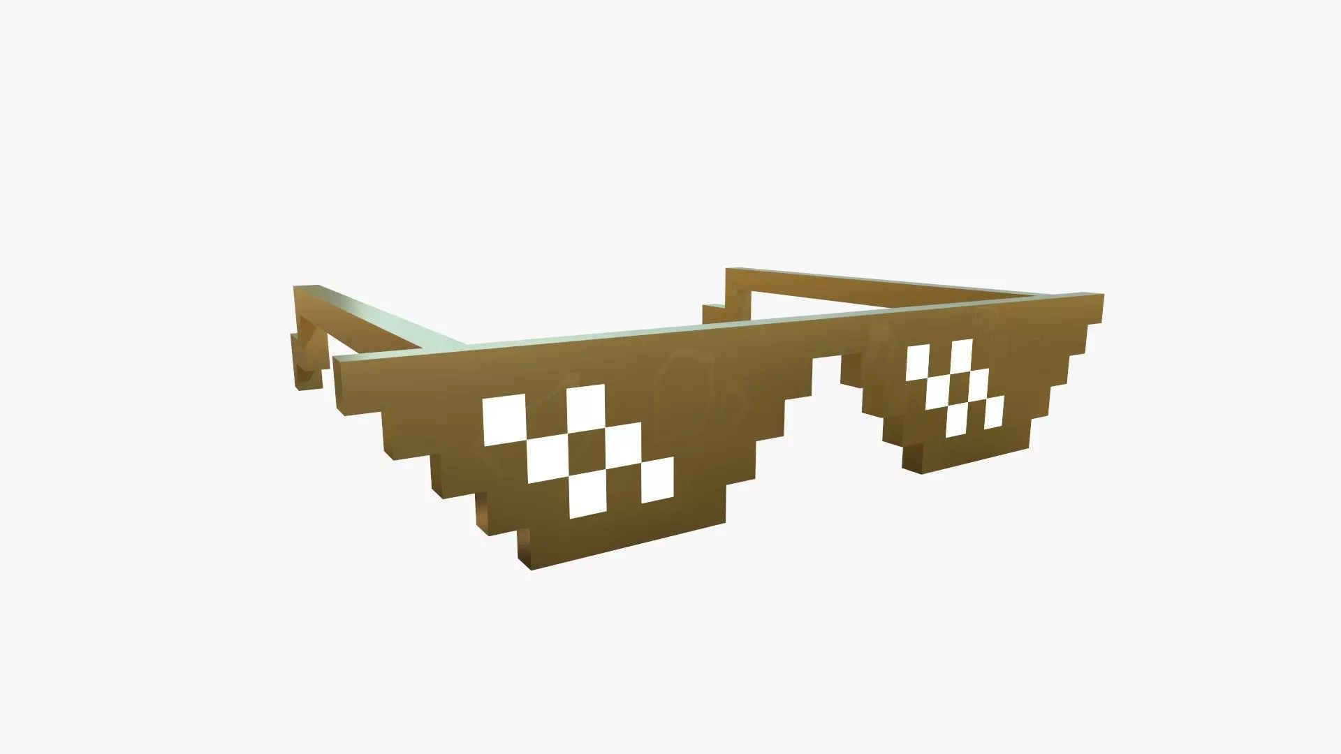 Deal With It Sunglass CGI 04 Golden - Character Design Low-poly 3D model_0