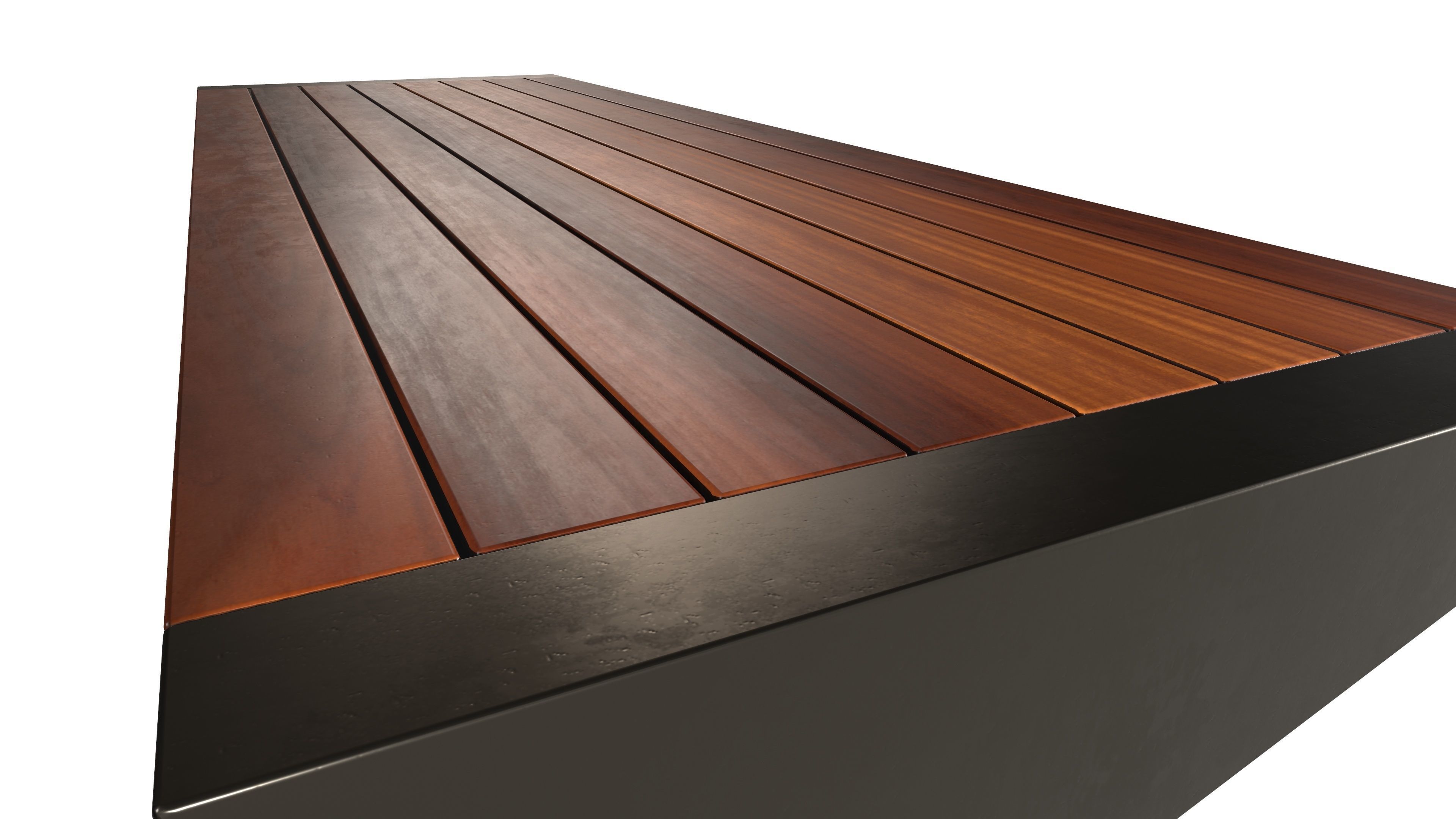 Modern Bench 3D Model AR VR Low-poly 3D model_9