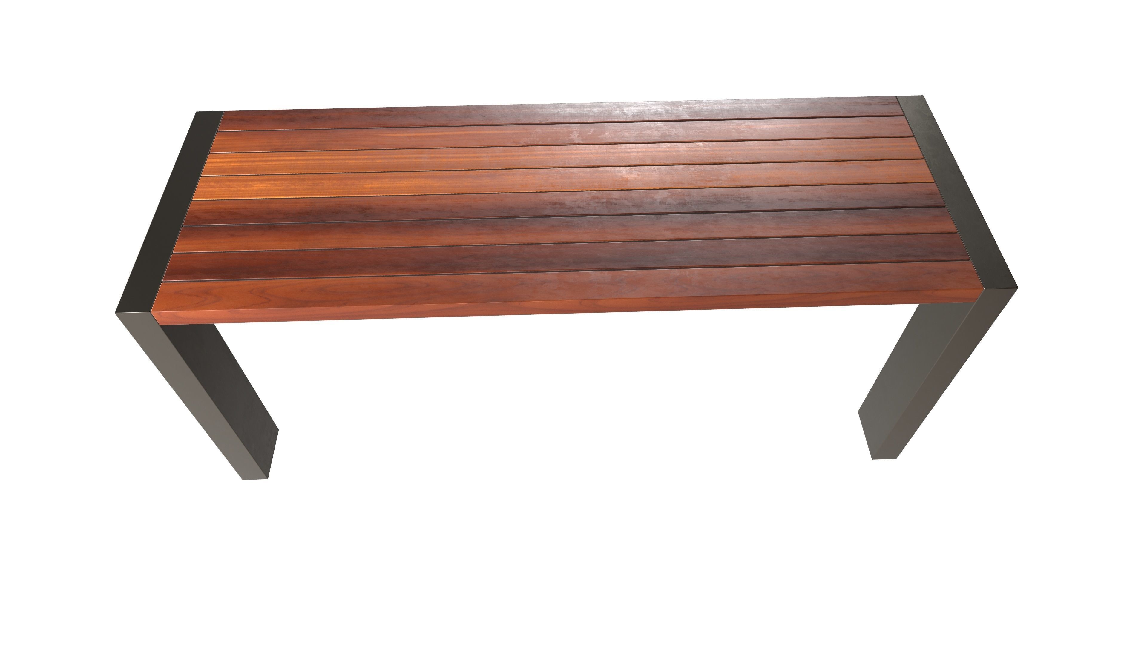 Modern Bench 3D Model AR VR Low-poly 3D model_6