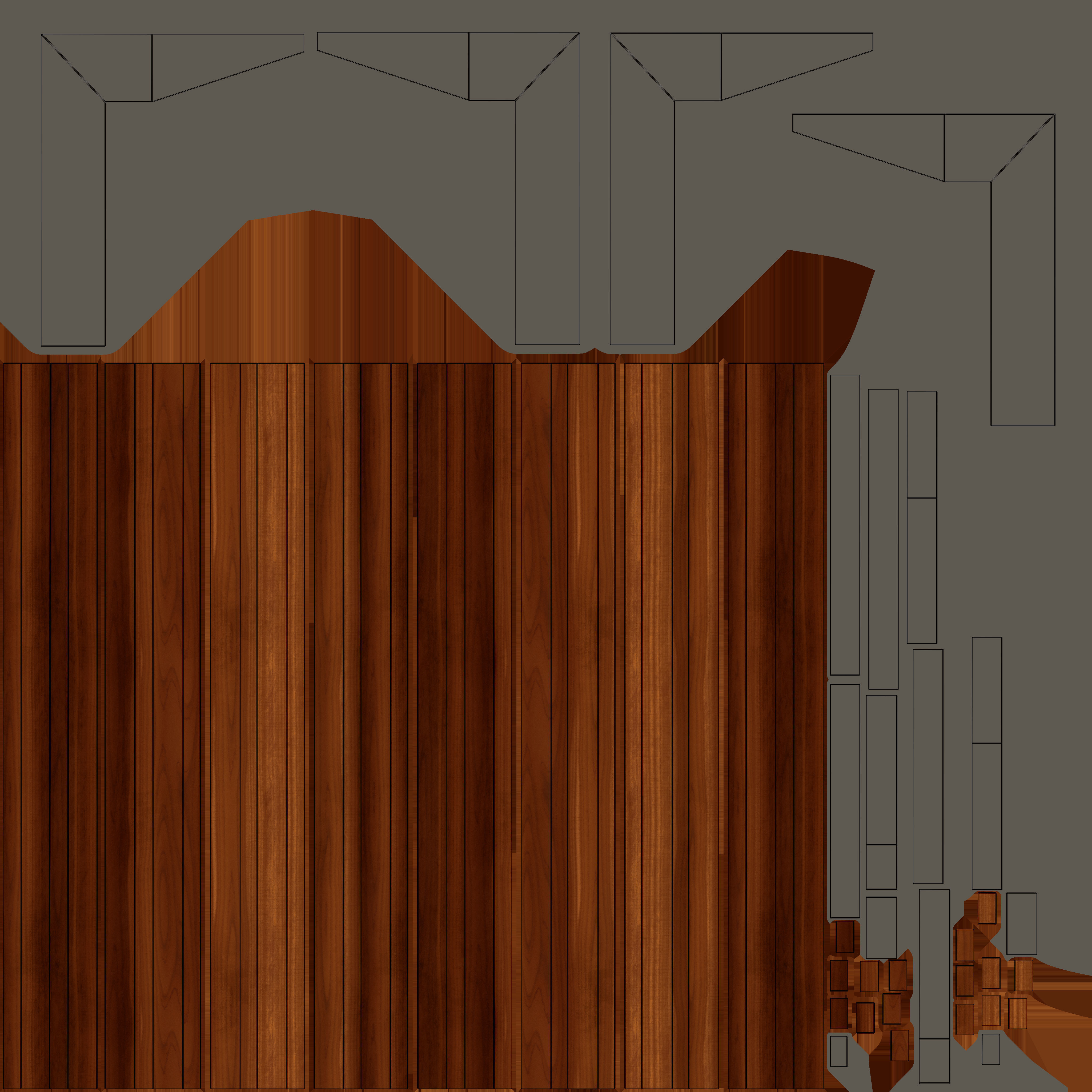 Modern Bench 3D Model AR VR Low-poly 3D model_13