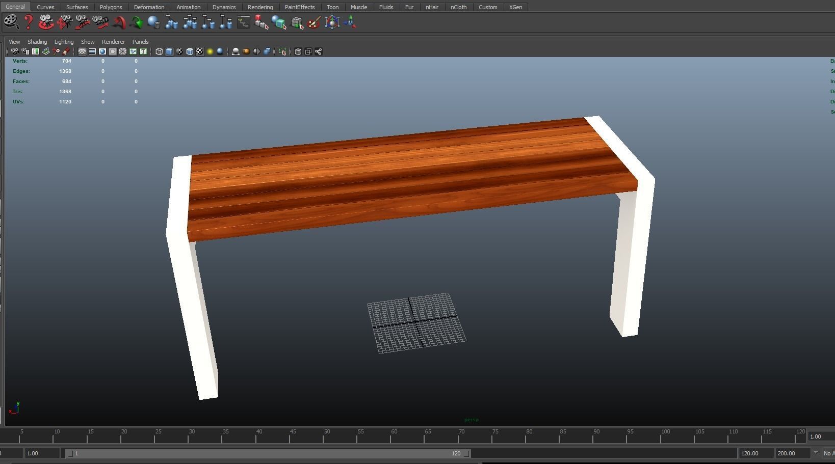 Modern Bench 3D Model AR VR Low-poly 3D model_14