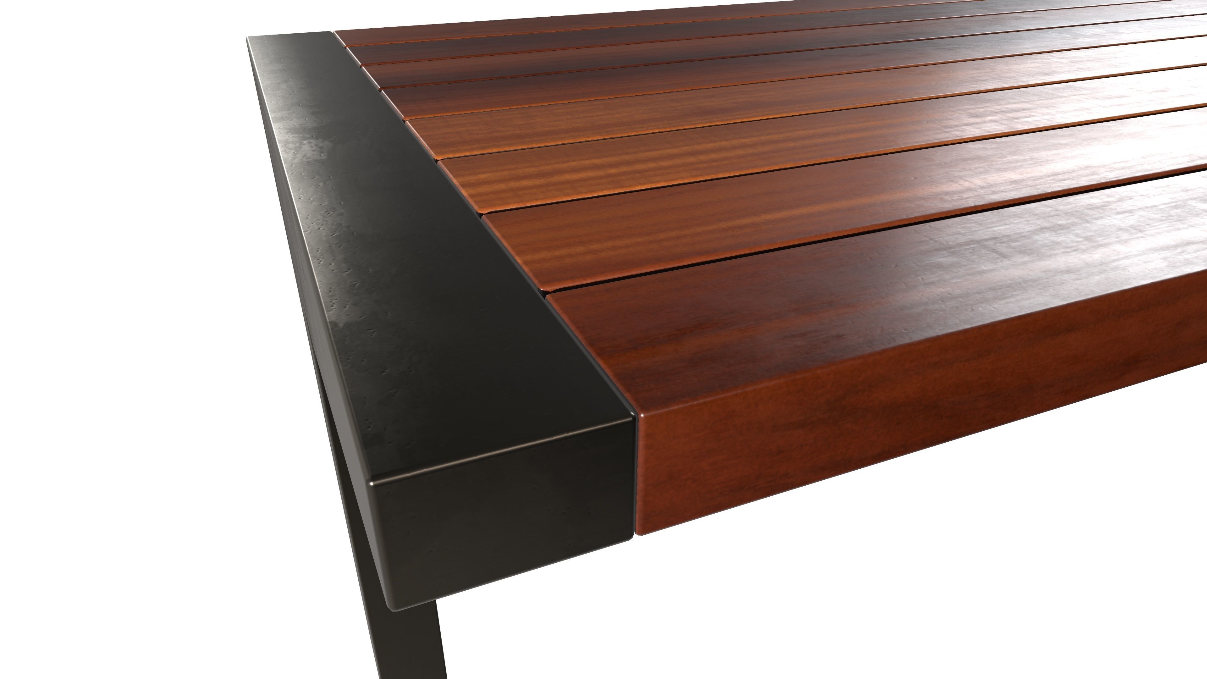 Modern Bench 3D Model AR VR Low-poly 3D model_7