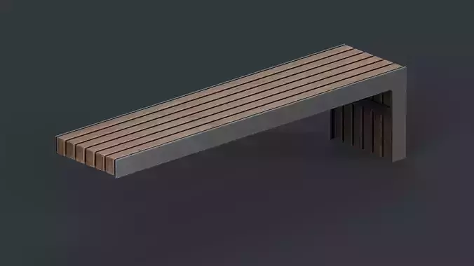 Modern Outdoor Bench 15 PBR Game Ready