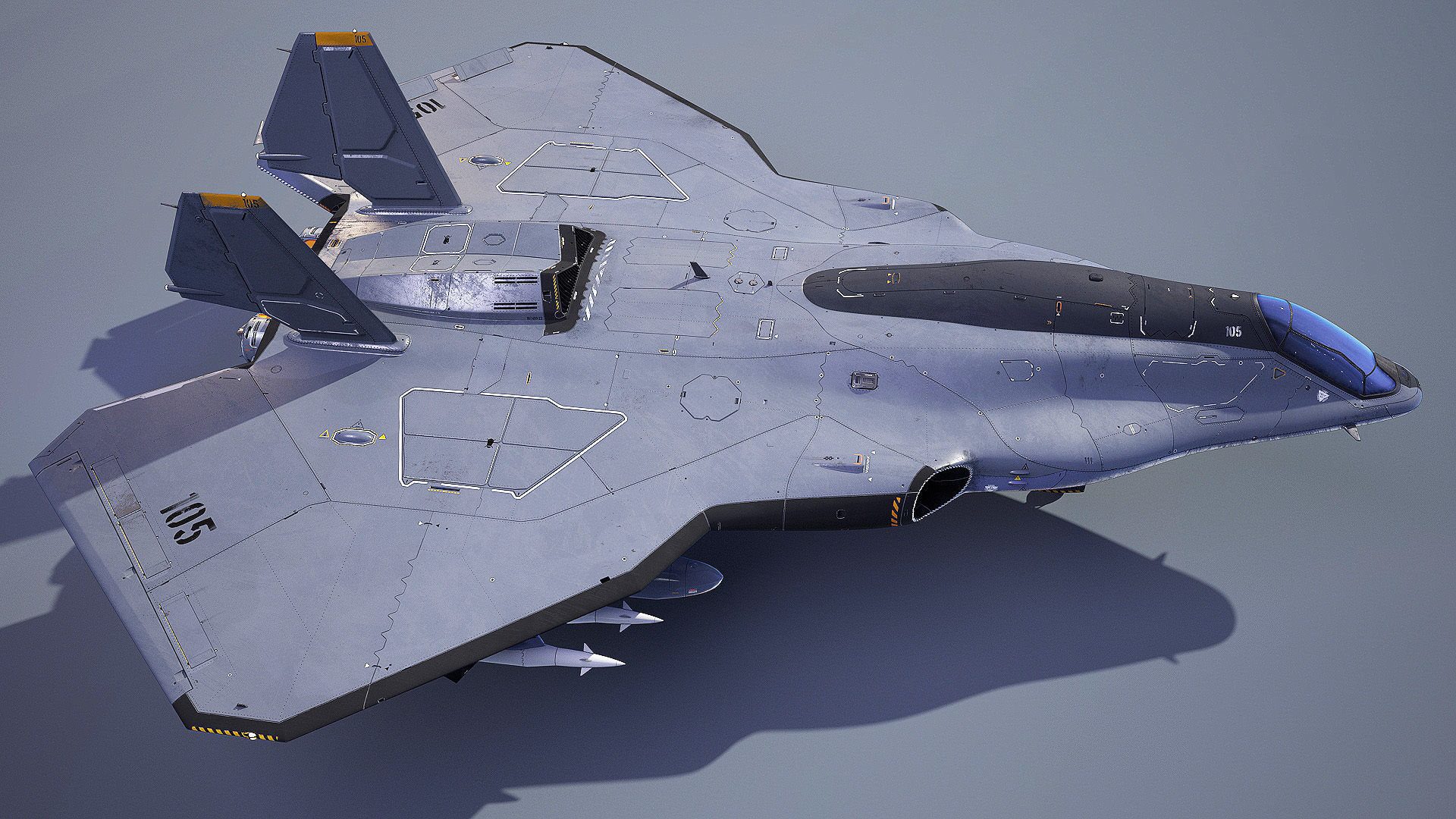 Sci-fi Multi-purpose Spacefighter 3D model_10