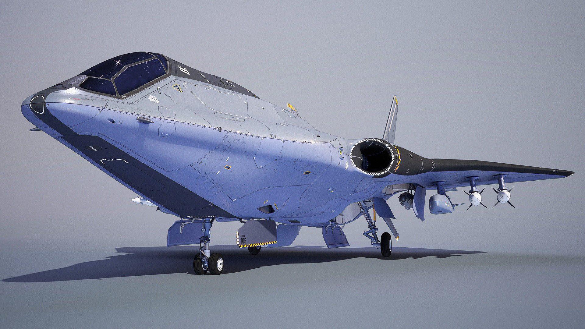 Sci-fi Multi-purpose Spacefighter 3D model_2