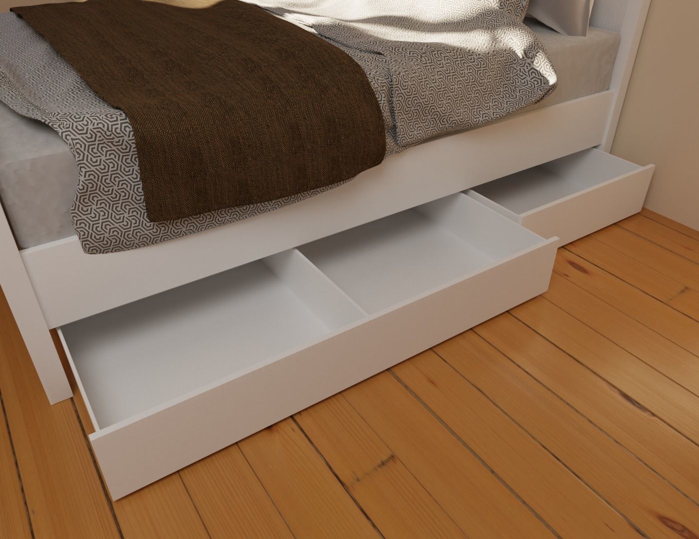 Furniture - Hemnes IKEA Bed Free 3D model_1