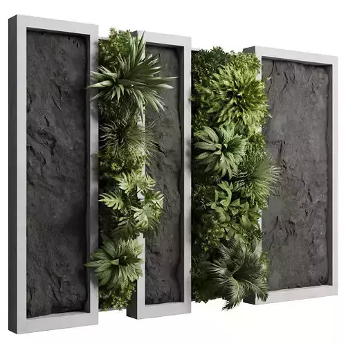 Vertical graden concrete frame Stone wall decor