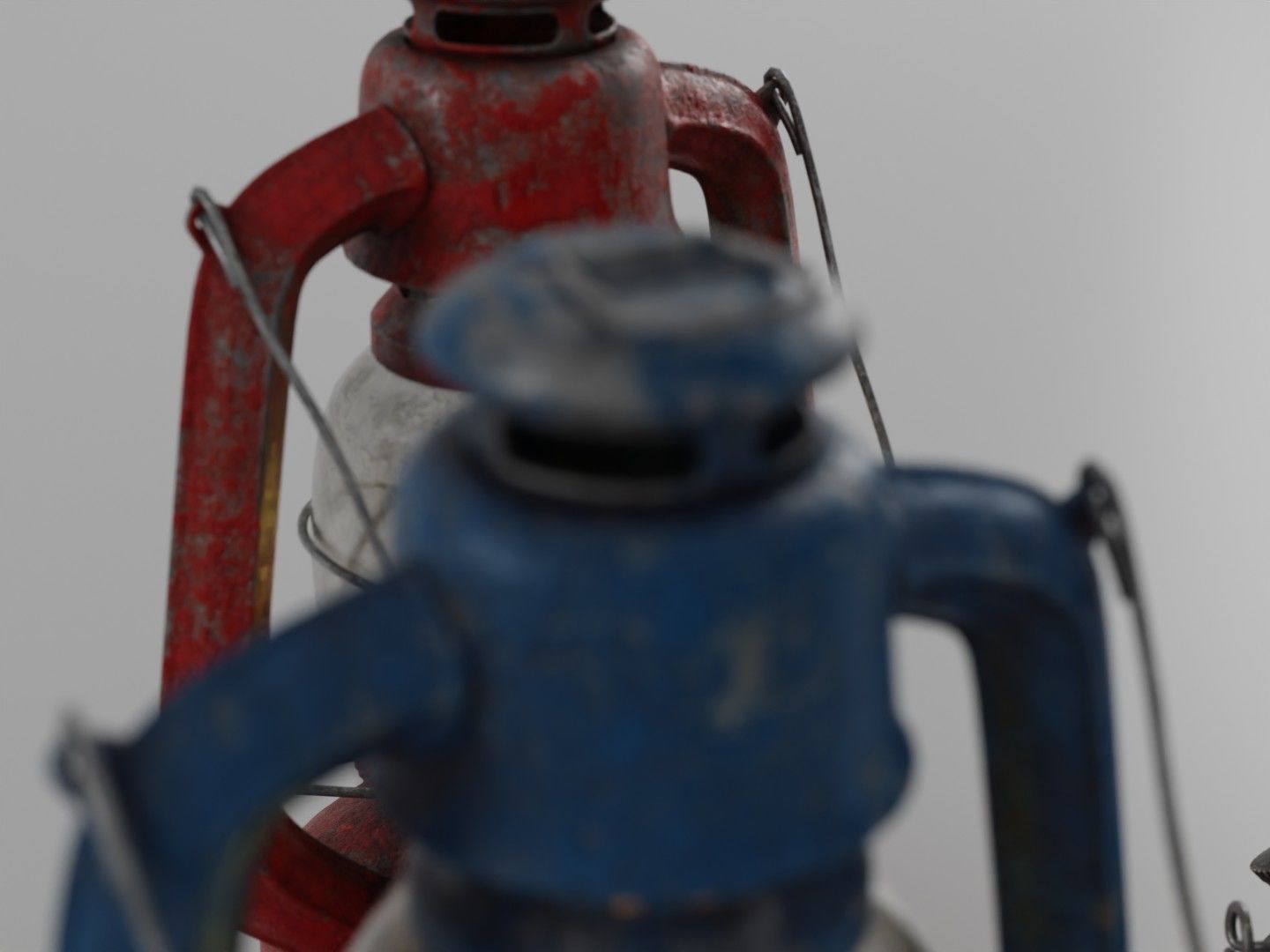 Oil lamp paint chipping 3D model_3