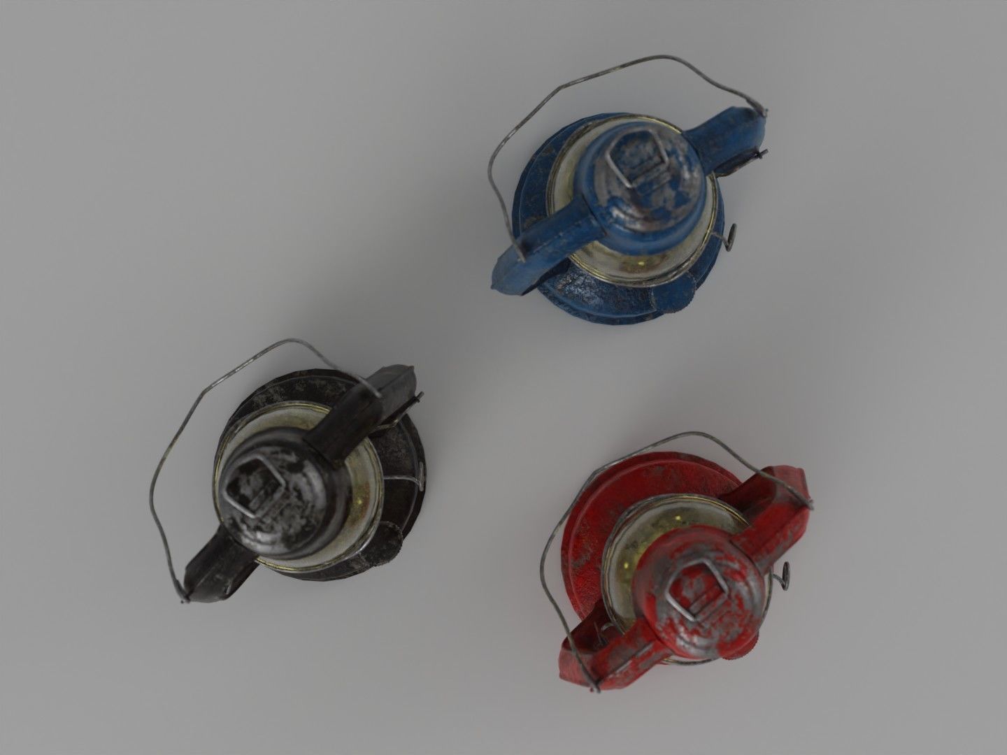 Oil lamp paint chipping 3D model_2