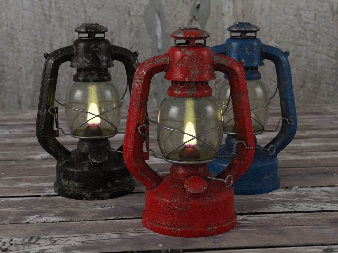 Oil lamp paint chipping 3D model_5