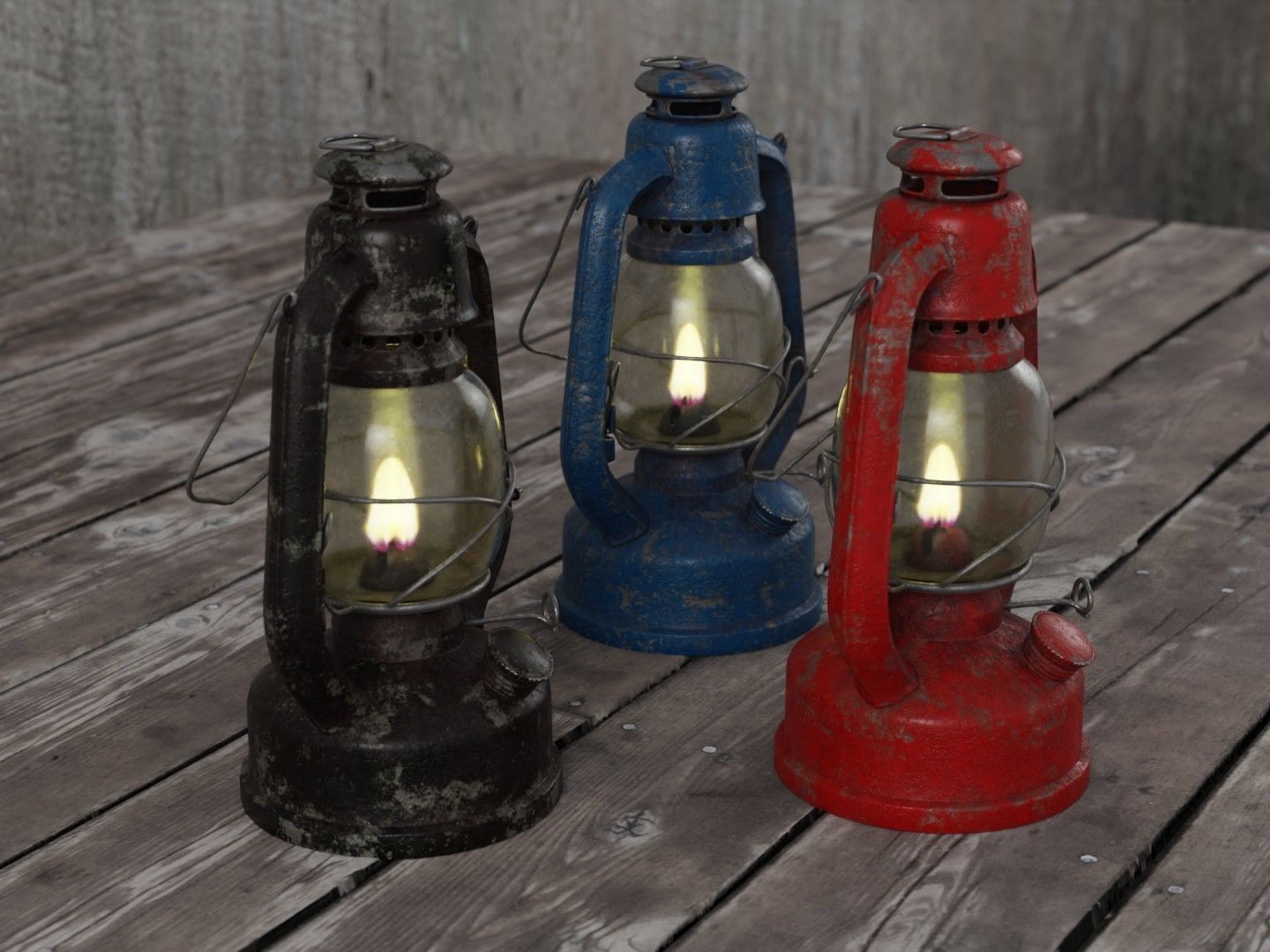 Oil lamp paint chipping 3D model_8