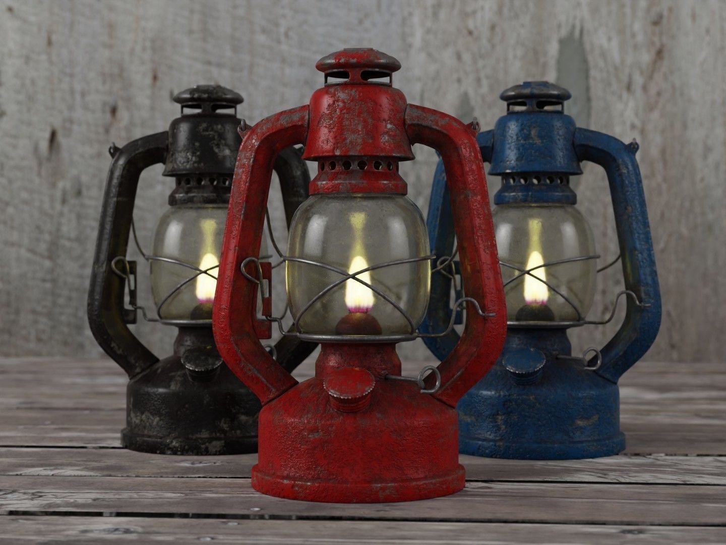 Oil lamp paint chipping 3D model_10