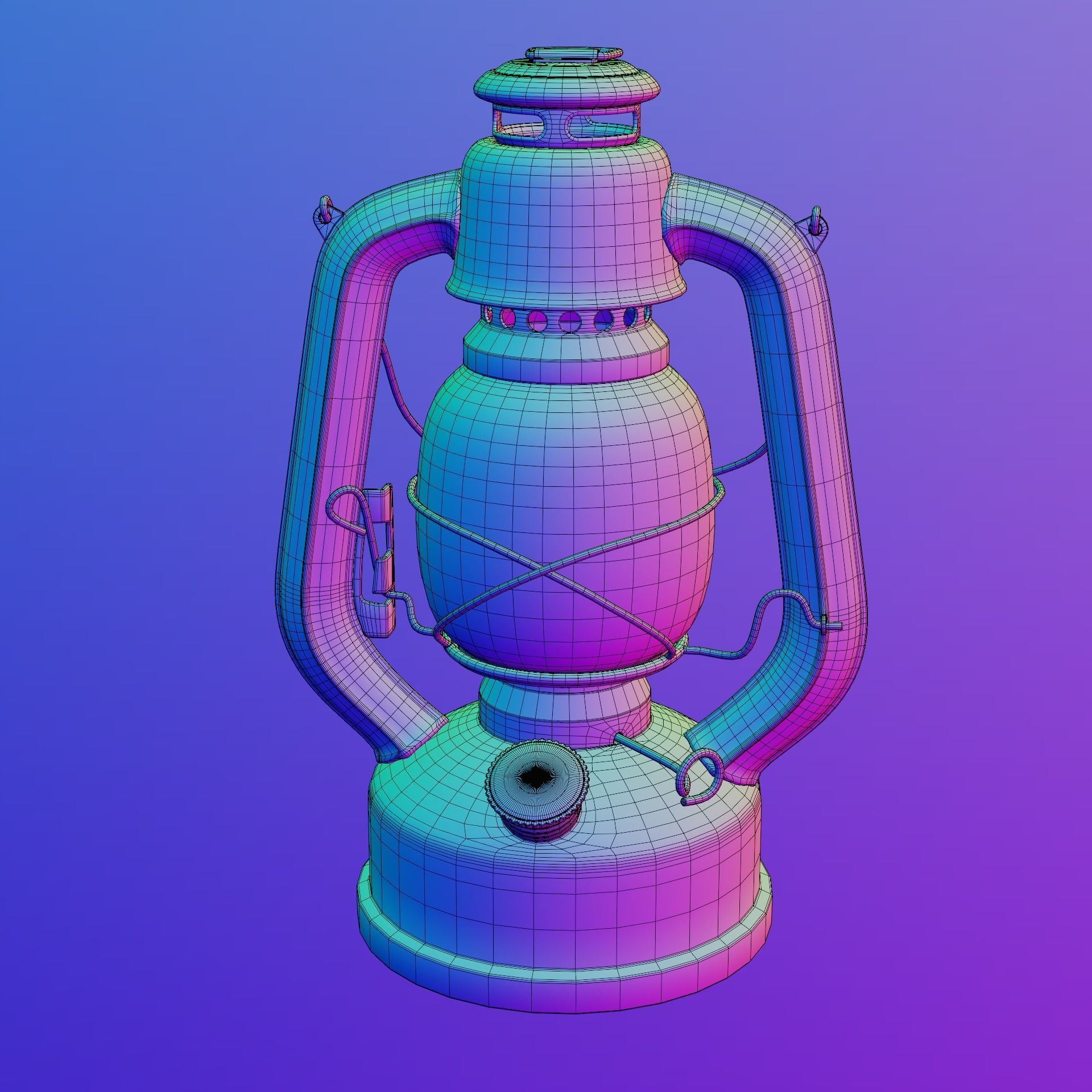 Oil lamp paint chipping 3D model_14