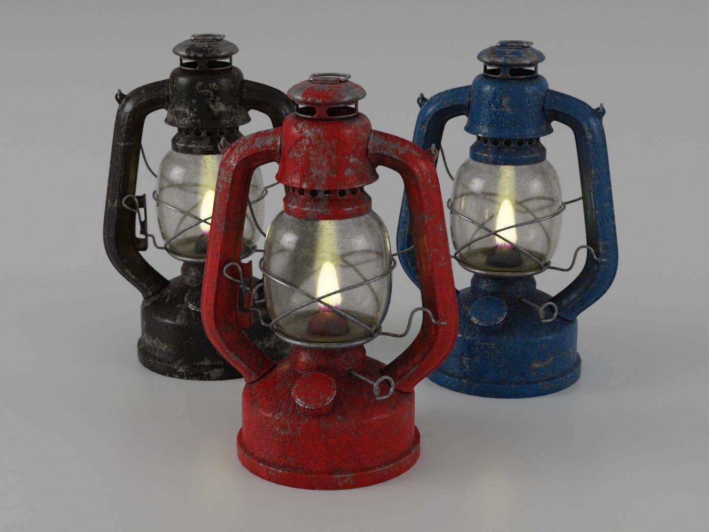 Oil lamp paint chipping 3D model_4