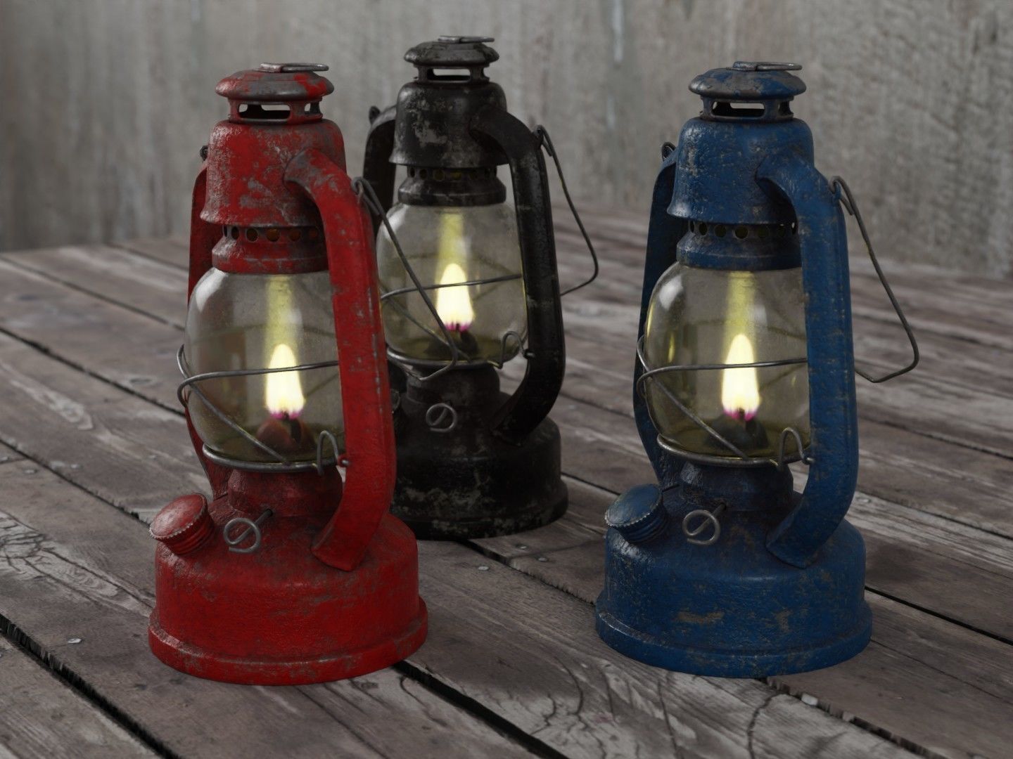 Oil lamp paint chipping 3D model_12