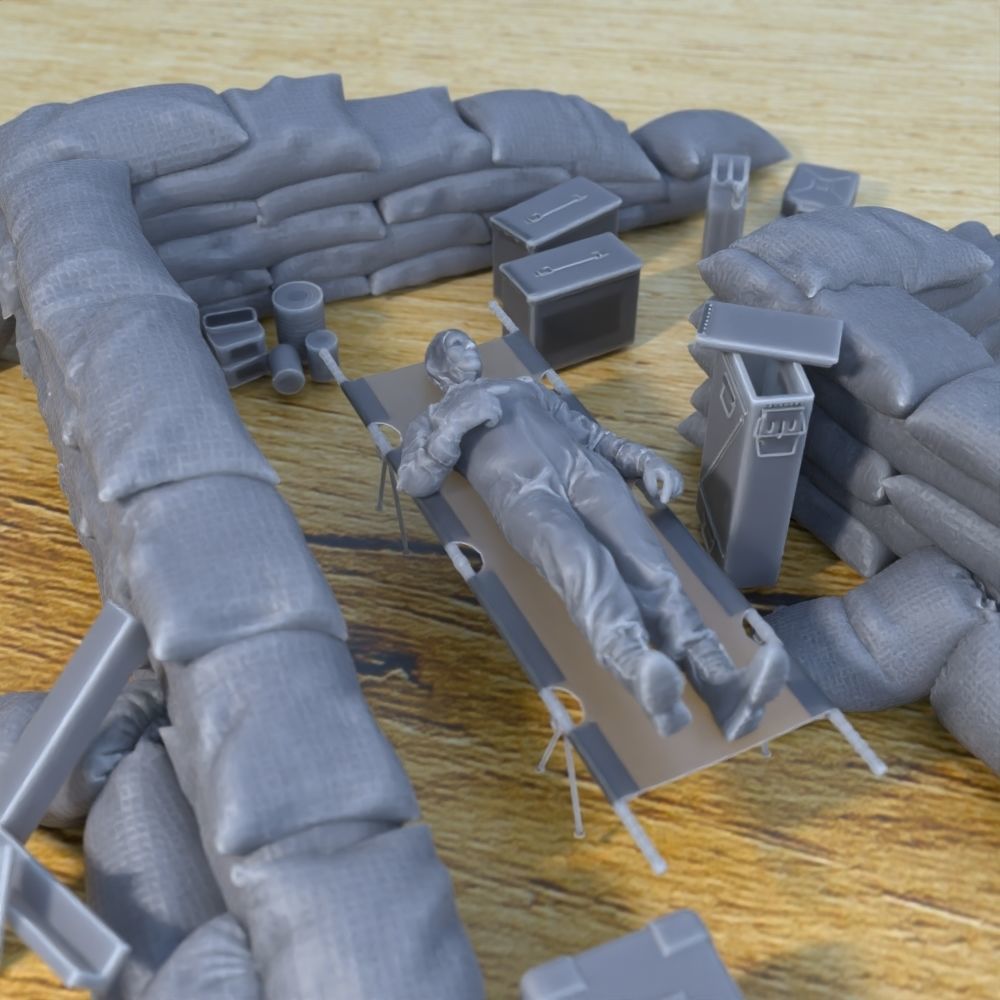 ANTI TANK POST FOR WAR TABLETOP TERRAIN 1-35 SUPPORTED STL 3D print model_3