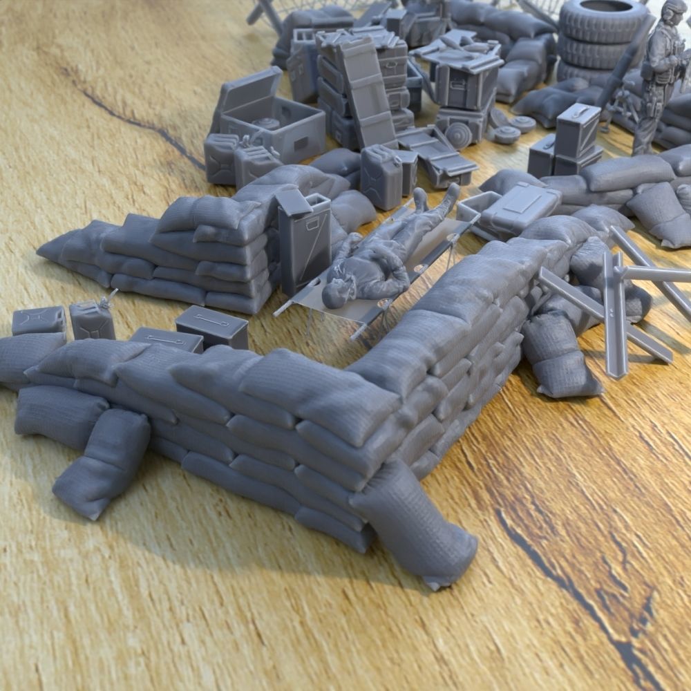 ANTI TANK POST FOR WAR TABLETOP TERRAIN 1-35 SUPPORTED STL 3D print model_4