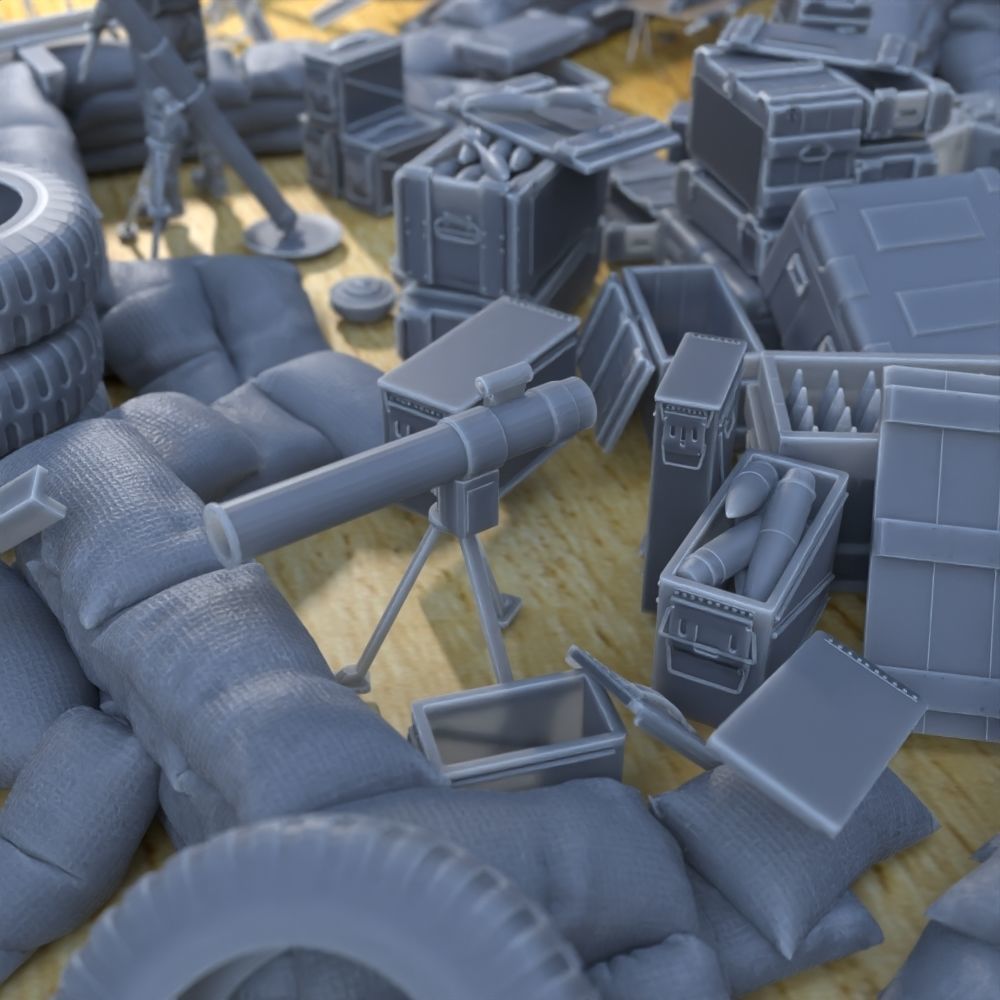 ANTI TANK POST FOR WAR TABLETOP TERRAIN 1-35 SUPPORTED STL 3D print model_7