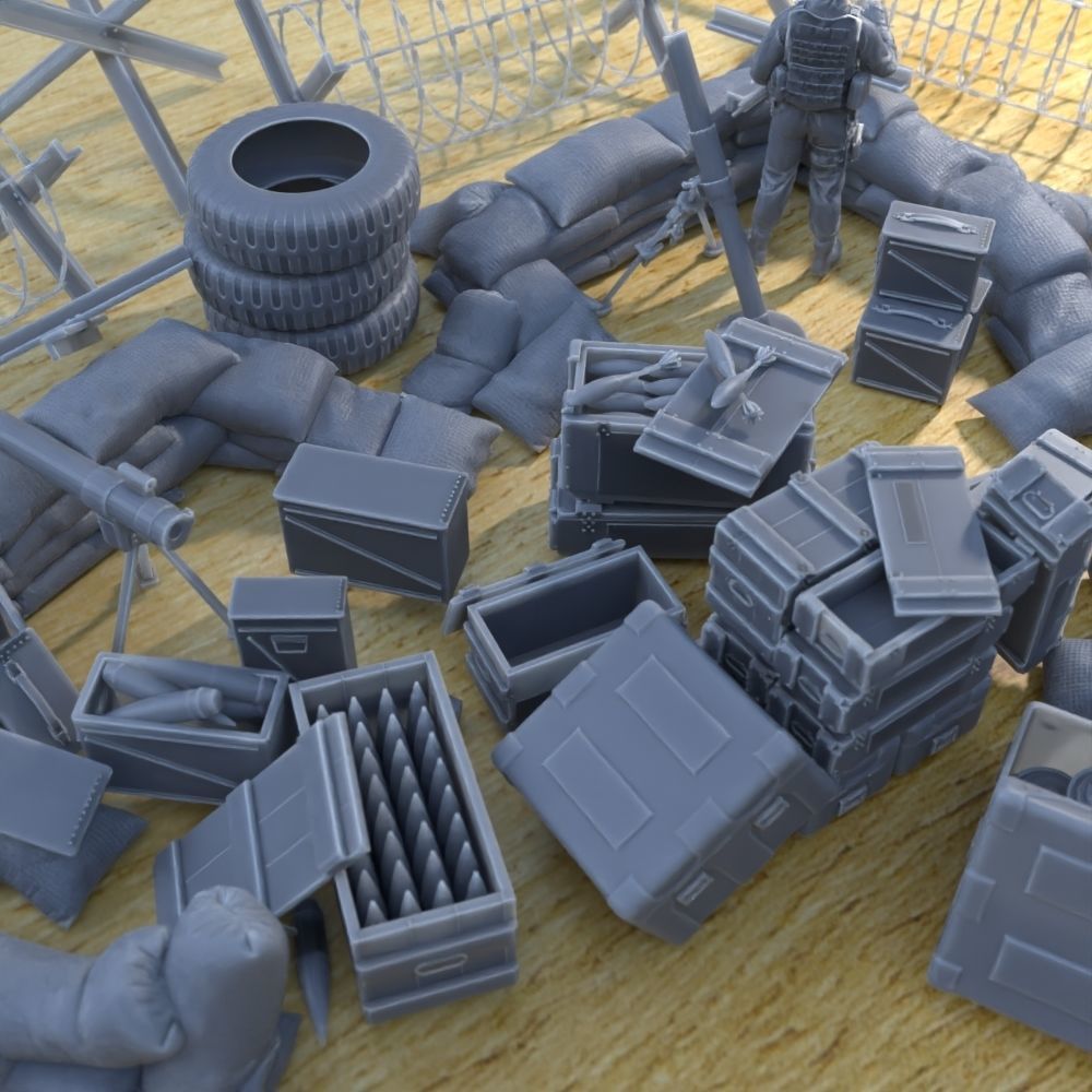 ANTI TANK POST FOR WAR TABLETOP TERRAIN 1-35 SUPPORTED STL 3D print model_11