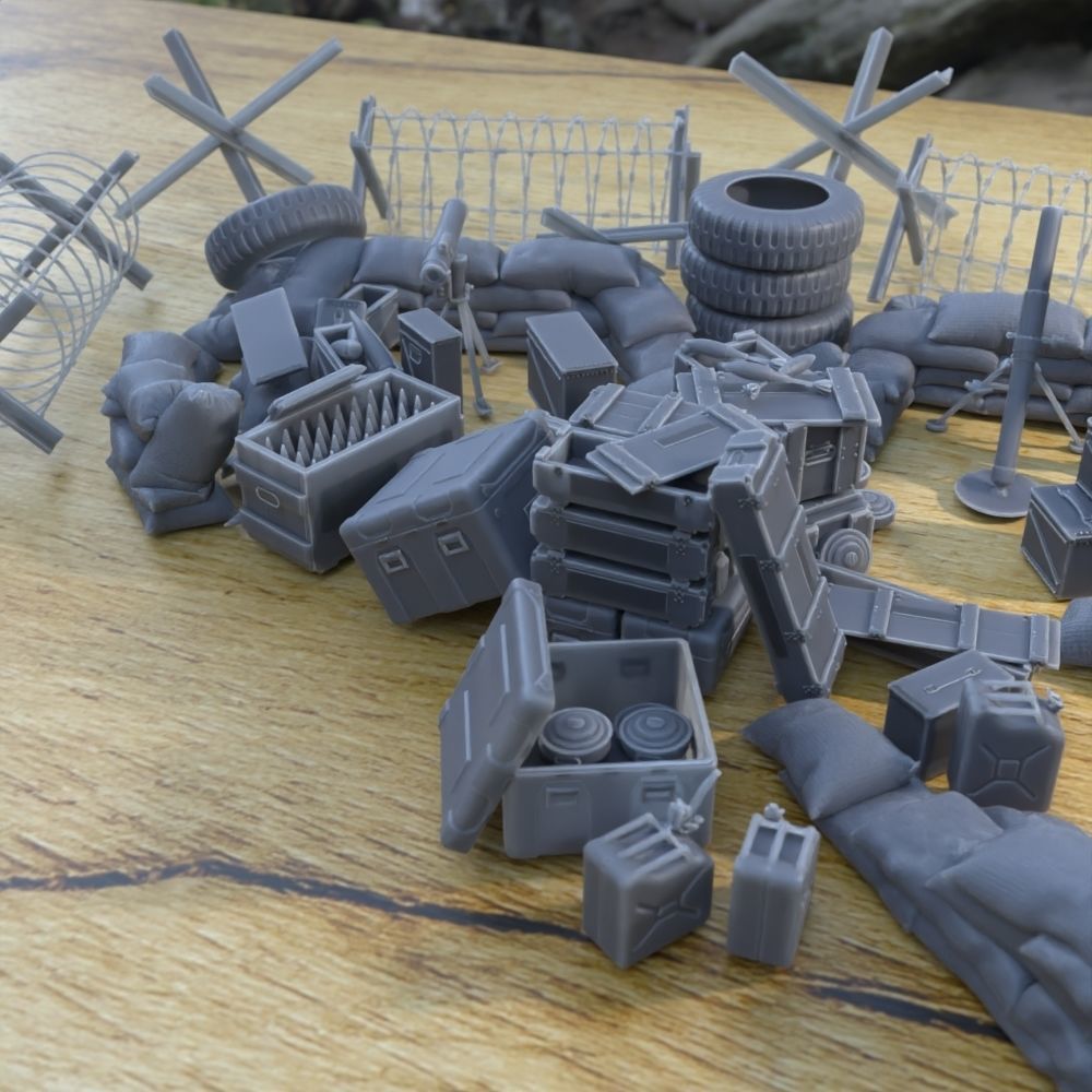 ANTI TANK POST FOR WAR TABLETOP TERRAIN 1-35 SUPPORTED STL 3D print model_5