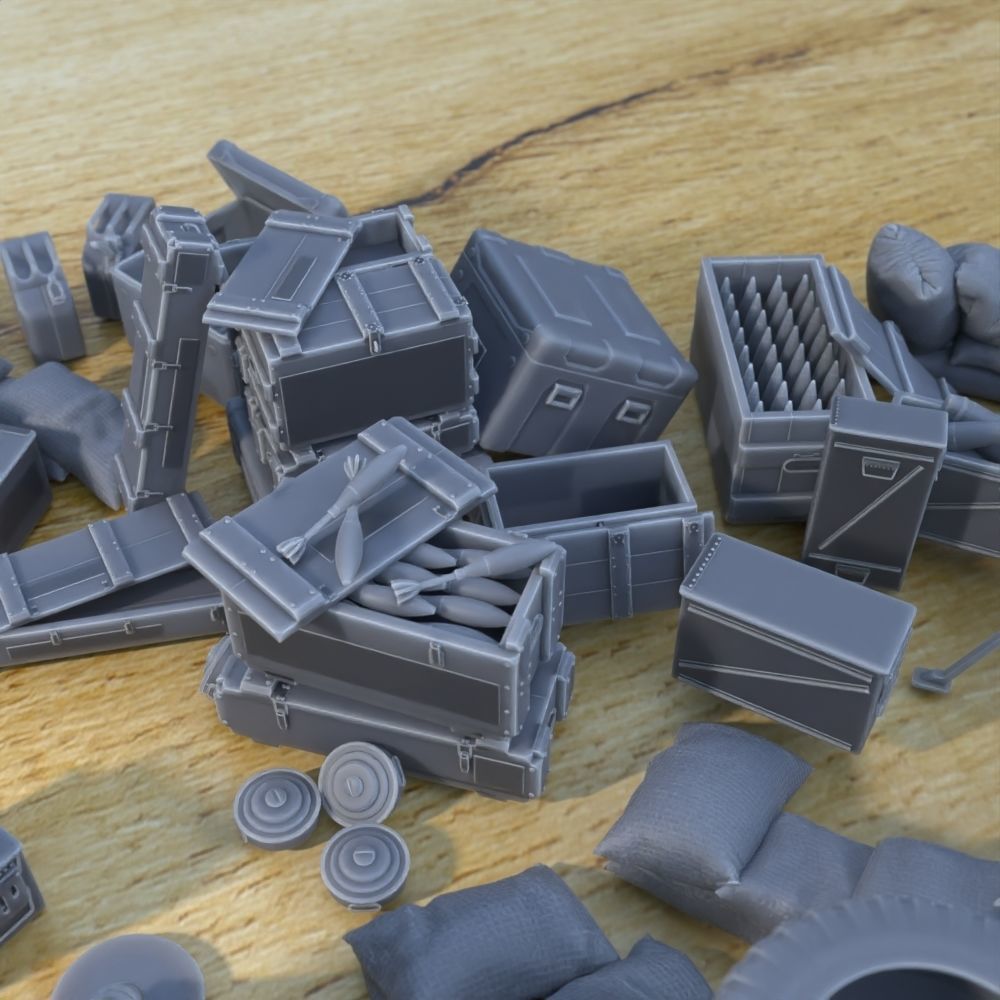 ANTI TANK POST FOR WAR TABLETOP TERRAIN 1-35 SUPPORTED STL 3D print model_8