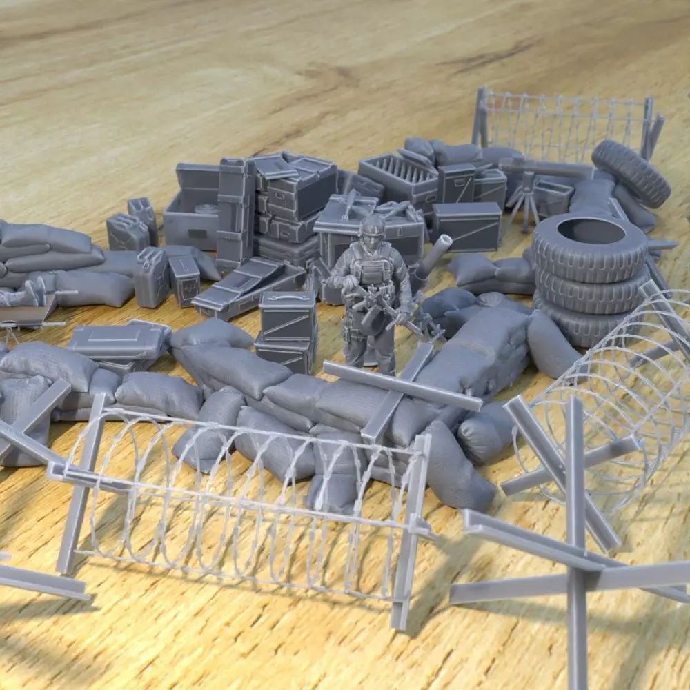 ANTI TANK POST FOR WAR TABLETOP TERRAIN 1-35 SUPPORTED STL 3D print model_0