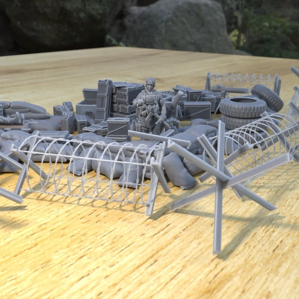 ANTI TANK POST FOR WAR TABLETOP TERRAIN 1-35 SUPPORTED STL 3D print model_2