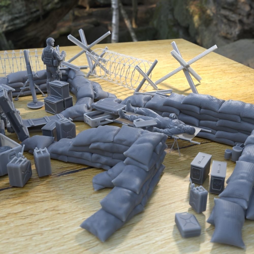 ANTI TANK POST FOR WAR TABLETOP TERRAIN 1-35 SUPPORTED STL 3D print model_10