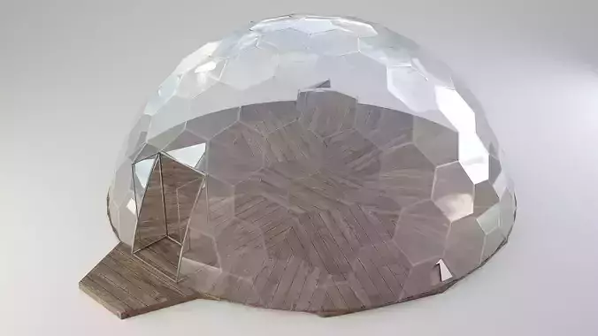 Frameless Glass Dome 3D model