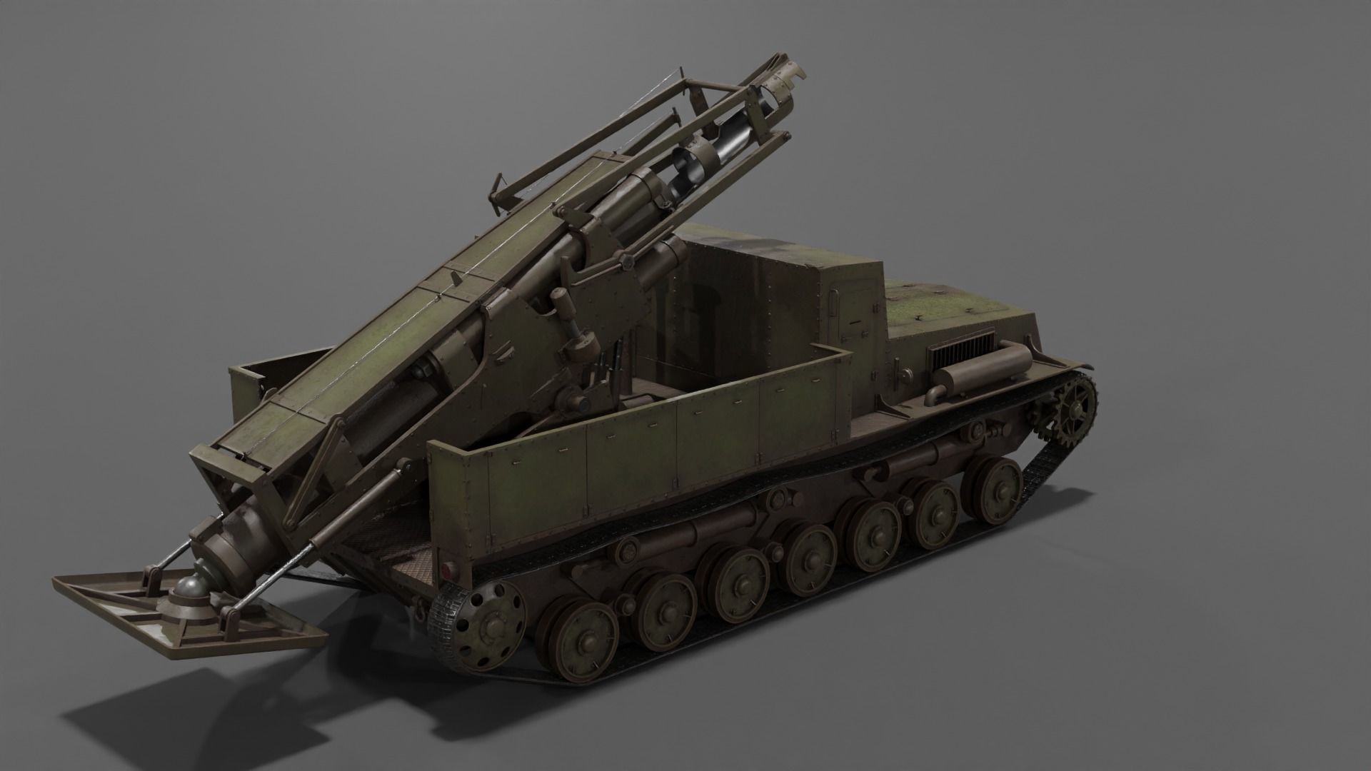 Type 4 Ha To Self-Propelled Mortar Low-poly 3D model_16