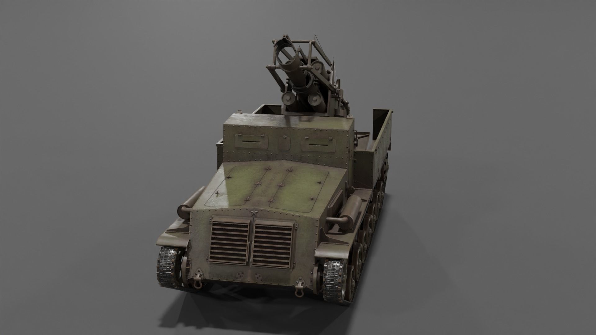 Type 4 Ha To Self-Propelled Mortar Low-poly 3D model_12