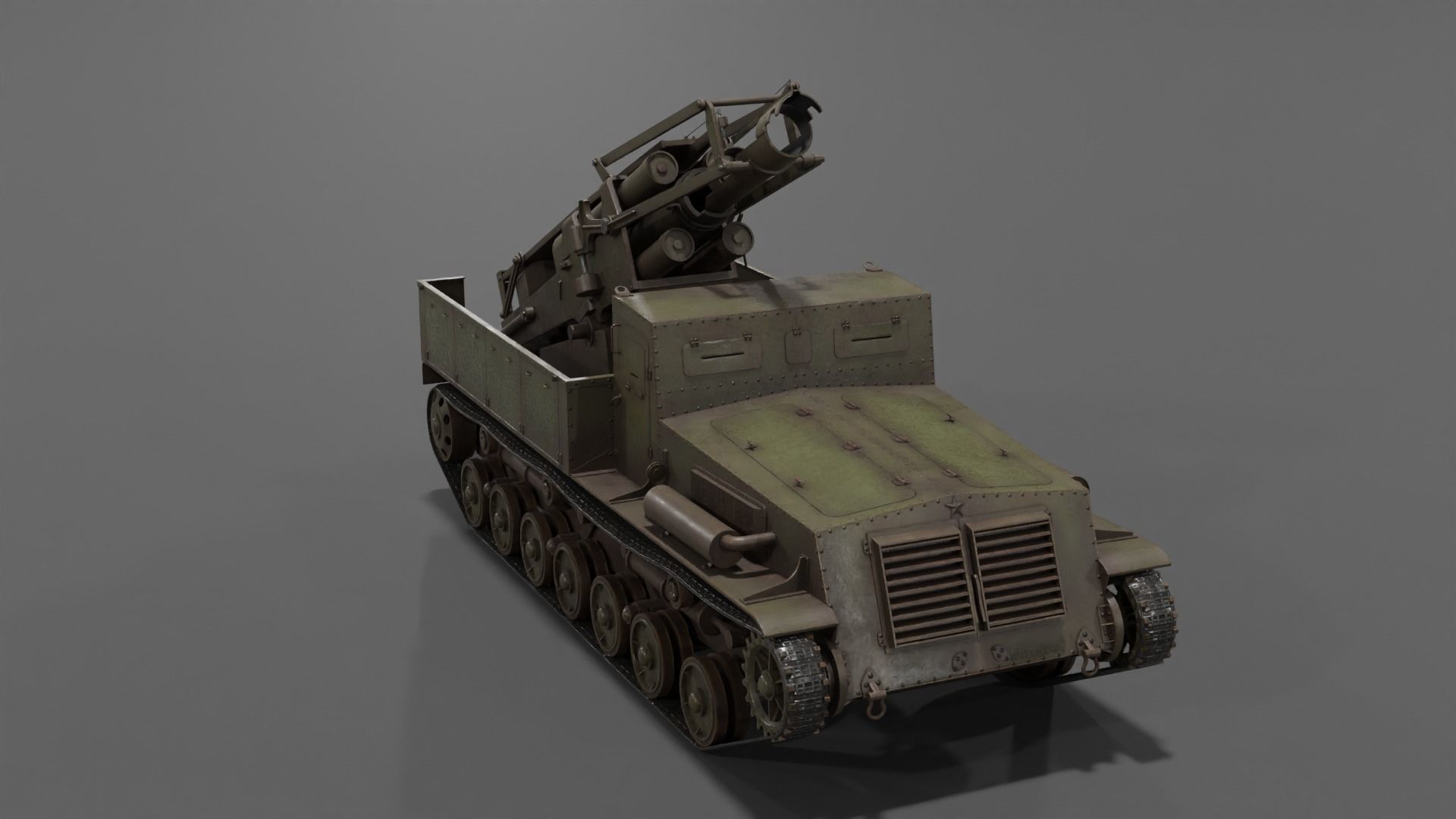 Type 4 Ha To Self-Propelled Mortar Low-poly 3D model_13
