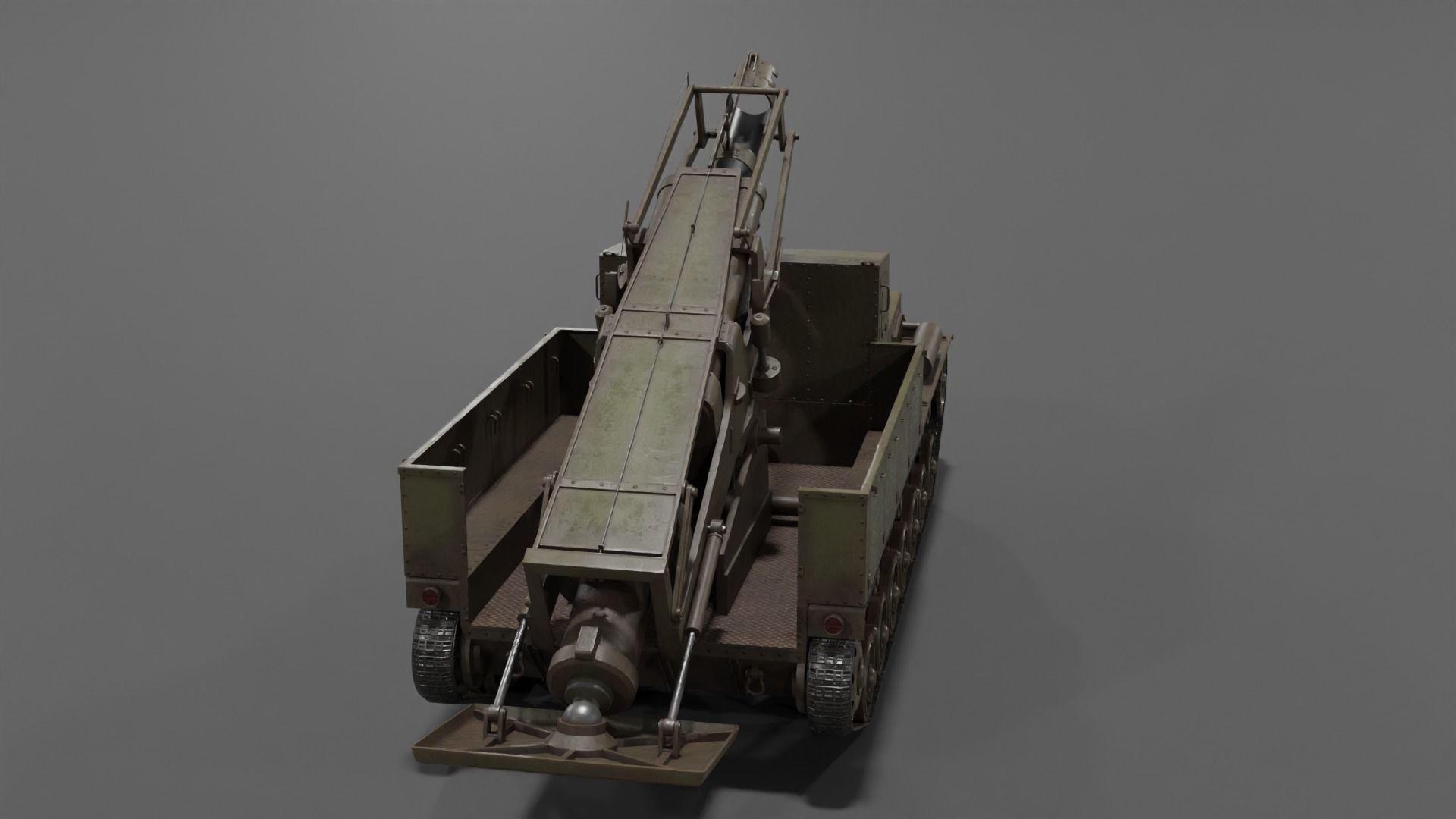Type 4 Ha To Self-Propelled Mortar Low-poly 3D model_17