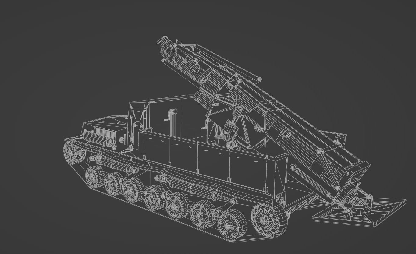 Type 4 Ha To Self-Propelled Mortar Low-poly 3D model_10