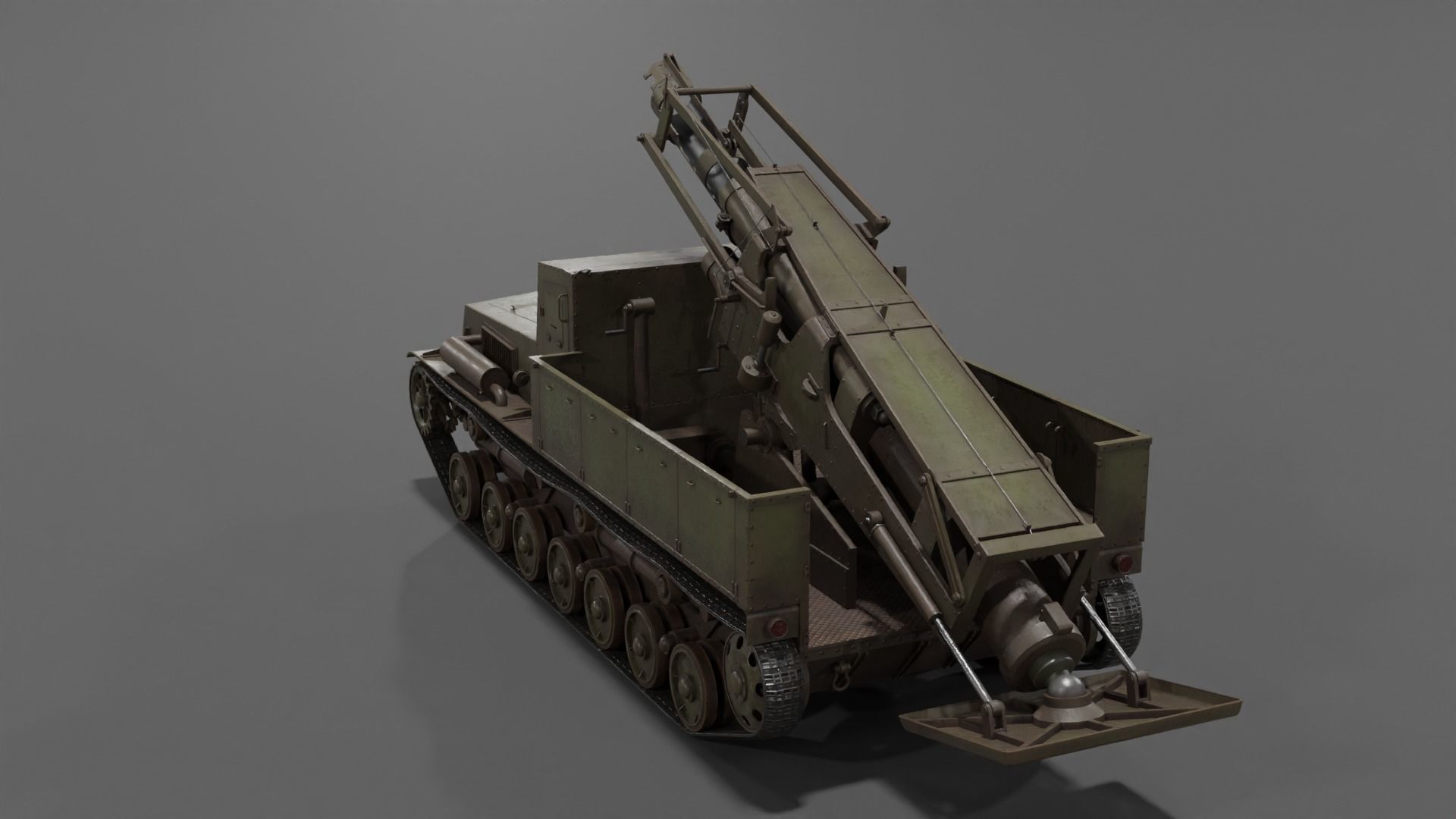 Type 4 Ha To Self-Propelled Mortar Low-poly 3D model_18