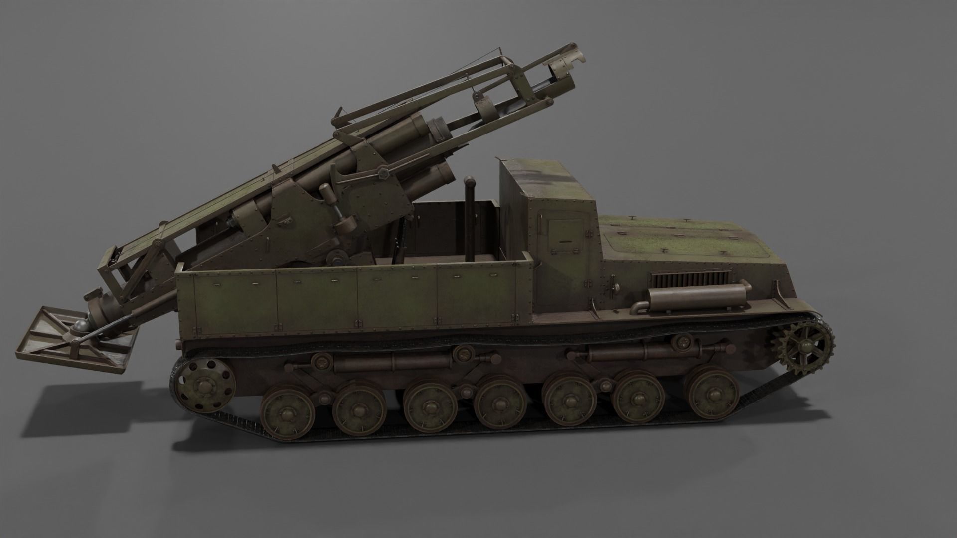 Type 4 Ha To Self-Propelled Mortar Low-poly 3D model_15