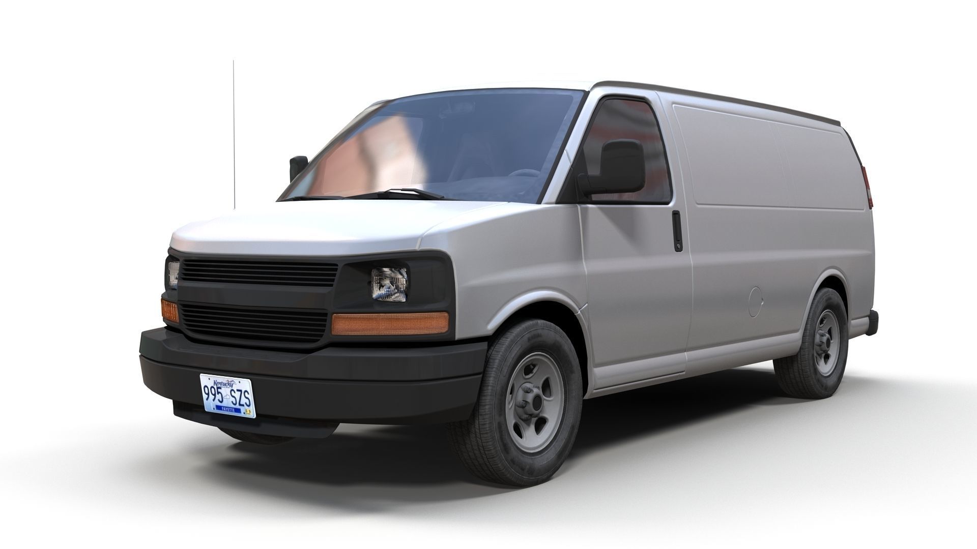 Generic industrial van Low-poly 3D model_1