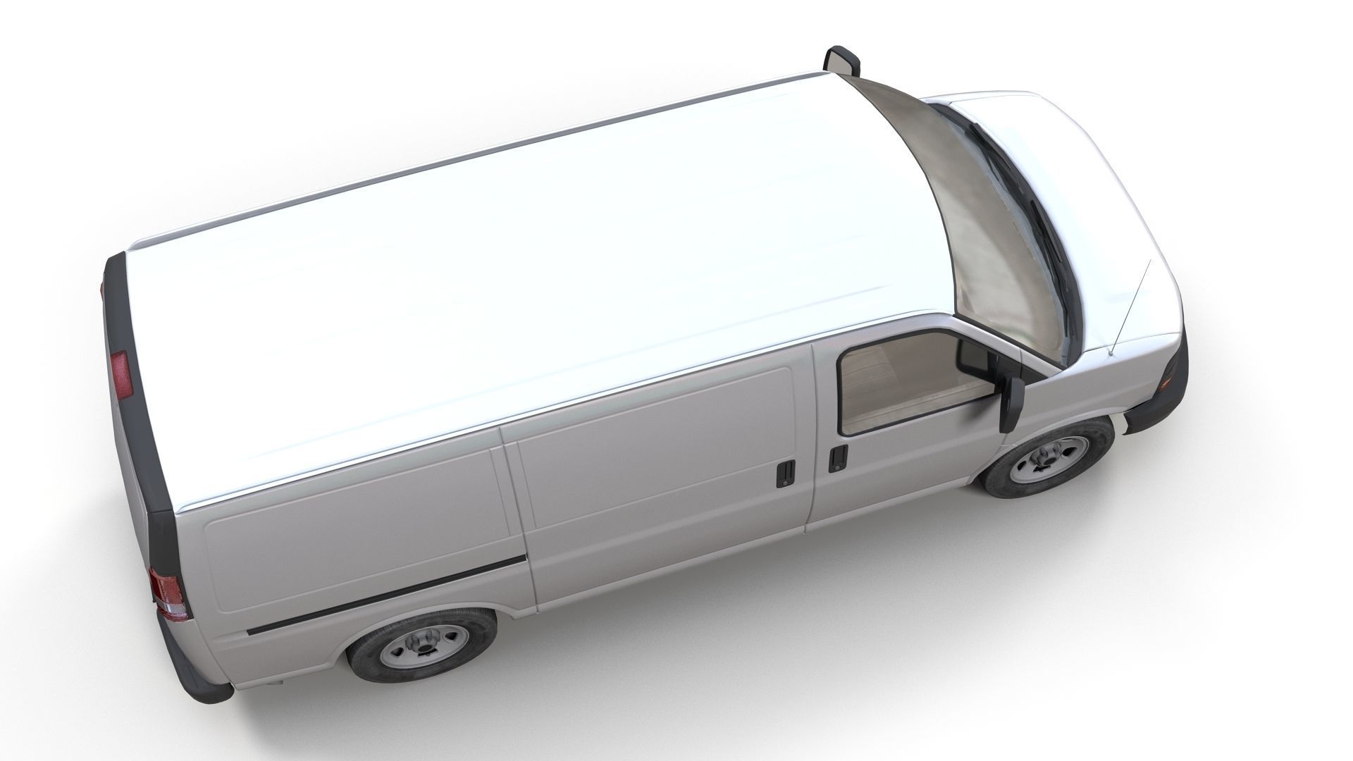 Generic industrial van Low-poly 3D model_3