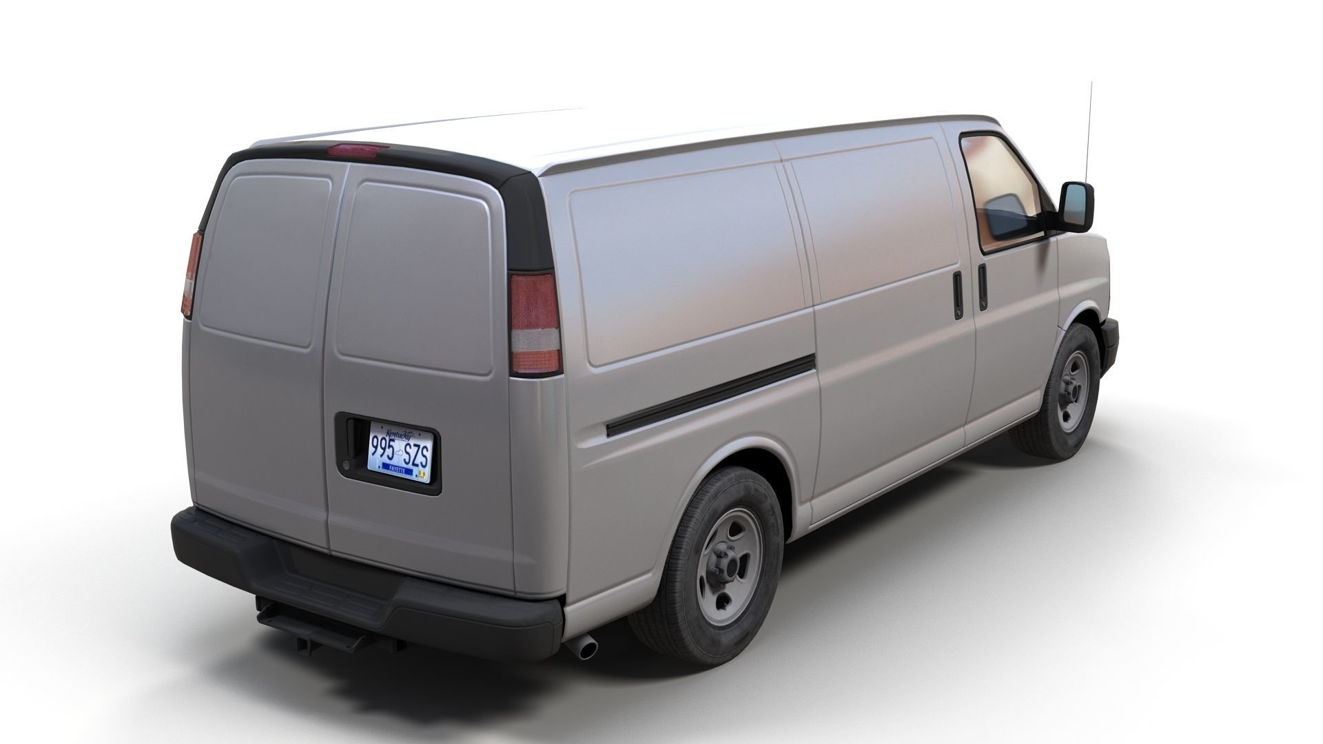 Generic industrial van Low-poly 3D model_2