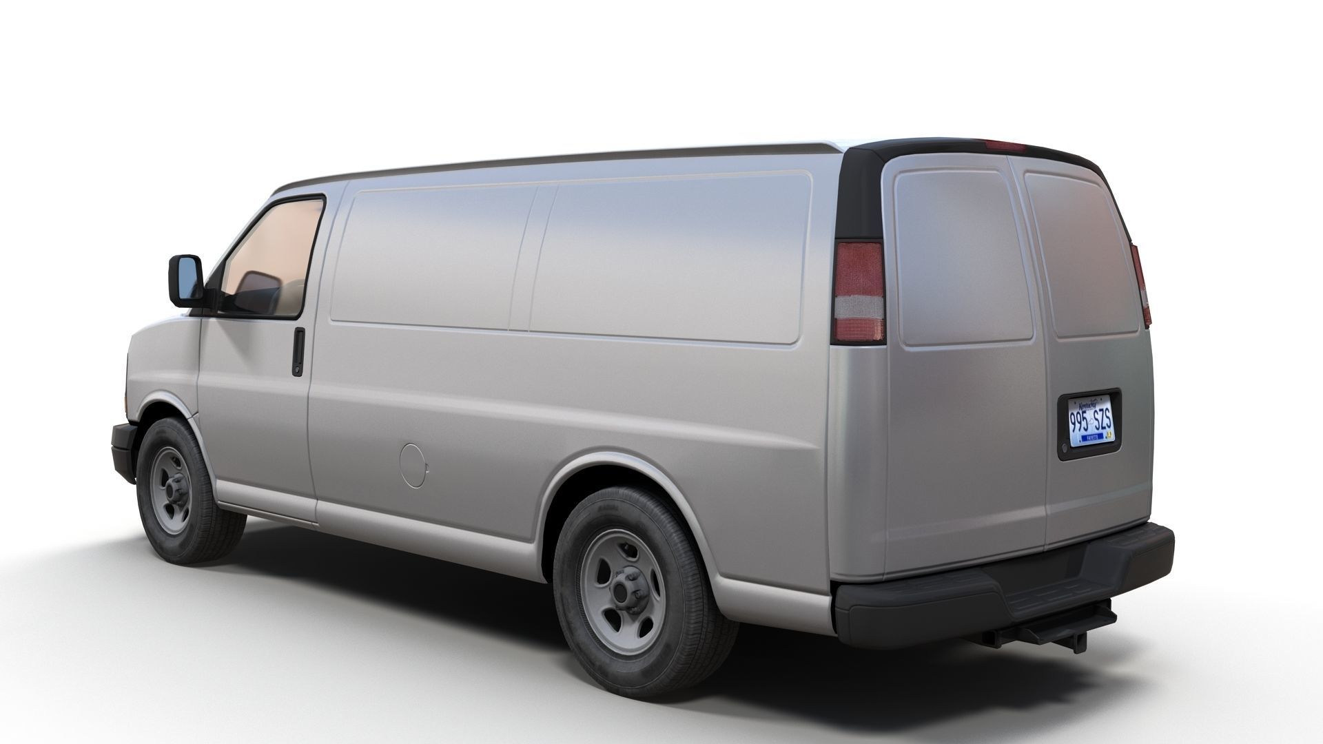 Generic industrial van Low-poly 3D model_4