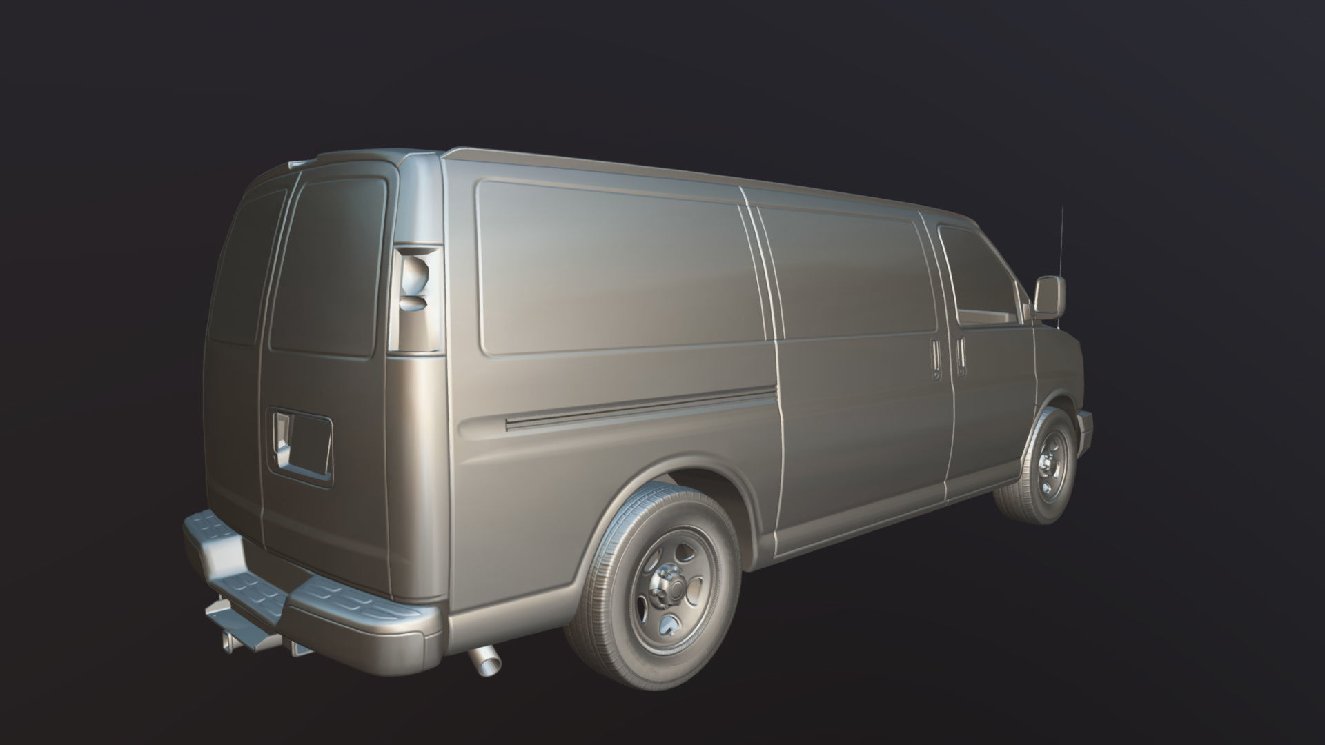 Generic industrial van Low-poly 3D model_30